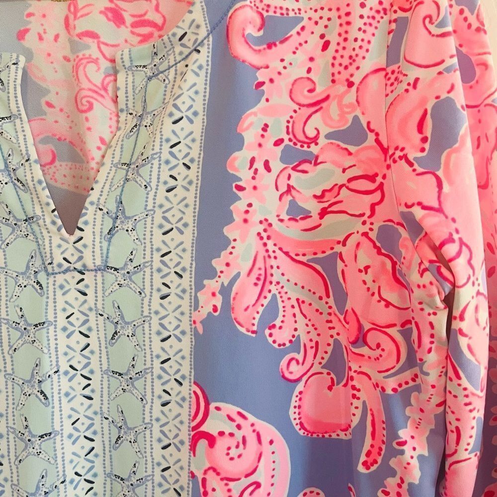 Lilly Pulitzer Pink Graphic 3/4 Sleeve Tunic - Picture 5 of 8